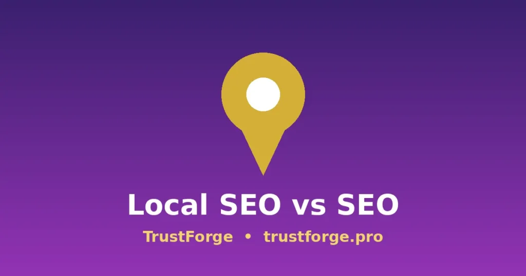 Local SEO vs SEO comparison guide for Saudi businesses, by TrustForge