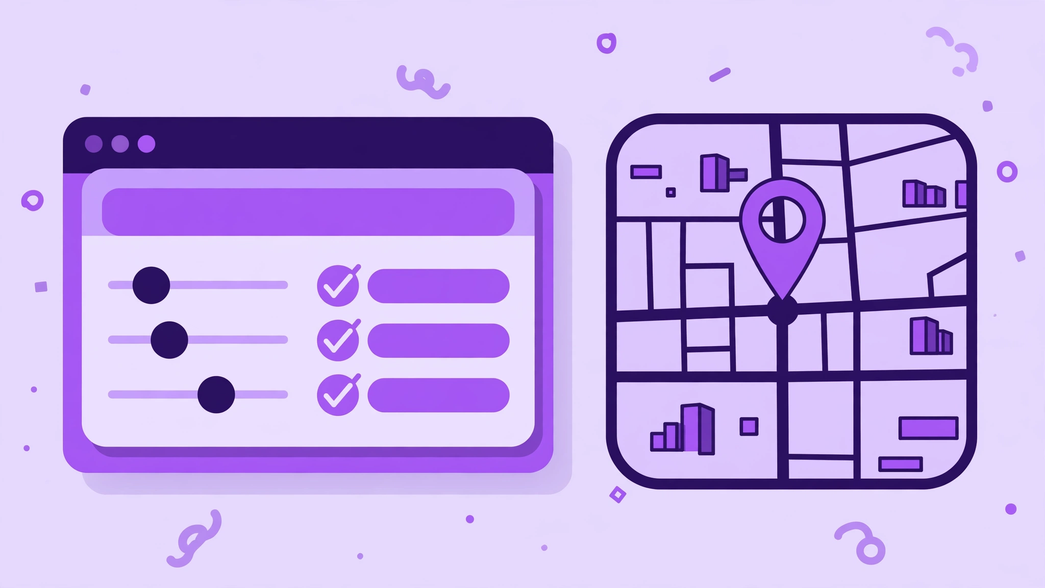 Local on-page SEO — a service page being fine-tuned with headings, checklists and a local map pin